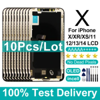 10Pcs/lot AAA+++ Incell LCD For iPhone X XR XS Max Display Pantalla Touch Screen For iPhone 11 12 Pro Max 13 14 OELD LCD Display