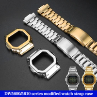 Stainless Steel Case Strap Fashionable Modified for G-SHOCK Casio DW-5600 DW5600 GWM5610 GW-B5600 Metal Watch Chain Bezel Tools