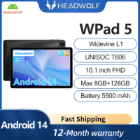 HEADWOLF WPad5 Android 14 Octa-core Tablet 10.1 inch Max 8GB RAM 128GB Rom 5500 mAh Battery WIFI Tablet PC Support WideVine L1