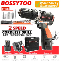 BOSSYTOO DLW12V 12V Li-Ion Battery Cordless Drill 2 Speed Drilling Screw Driver Power Tool +LED Ligh