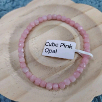 Bracelet Cube Pink Opal/Gelang Cube Pink Opal