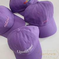 紫色帽子 夏季鴨舌帽漁夫帽潮牌刺繡彎檐棒球帽【繁星小鎮】