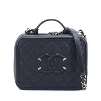 Chanel Vanity Case CC Filigree Black Caviar I16468C