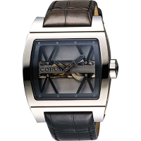 Corum 崑崙 Ti-Bridge雙鏤空限量手動上鍊械腕錶-銀/43mm