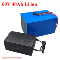 60v 40ah Li-ion Battery Pack with BMS 60v 40ah Lithium for 3000w E-bike Scooter Bicycle Motorcycle Vehicle + 5A Charger