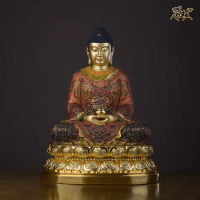 22inches China Pure Brass 24K Genuine Gold Sakyamuni Buddha Bodhisattva Buddha Statue Copper Decoration Home Gift