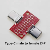 1Pcs Type-C male to female USB 3.1 Test 24P PCB adapter board Type C test board PD fast charging extension Connector Socket