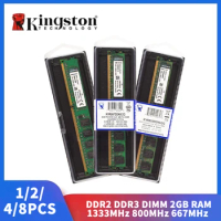 Kingston Desktop RAM 2GB Memoria DDR3 1333MHz DDR2 800MHz 667MHz Desktop Memory Model PC2-5300 PC2-6400 PC3-10600 DIMM RAM