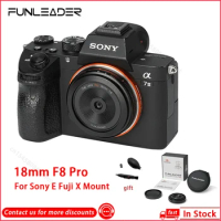 FUNLEADER 18mm F8 Pro Full Frame Ultra Thin Camera Lens for Sony E Fuji X Mount Sony A7C A7III A7 Fujifilm XE4 XT30