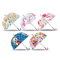 【西班牙 Kids Licensing】鐘形卡通雨傘 兒童透明造型直傘 卡通造型雨傘直傘 五款