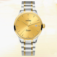 TITONI 梅花錶 空中霸王系列 典藏金面機械腕錶 40mm / 83733SY-651