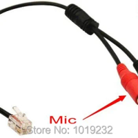 2PCS/LOT PC headset to RJ9 4P4C plug Adapter office phone Headset adapter 2 x 3,5mm to RJ9 Dual 3.5mm to RJ9 Headset Adapter