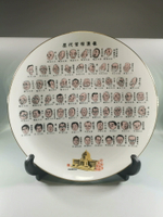 日本有田燒 歷代首相卡通漫畫盤 賞盤。