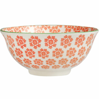 《Rex LONDON》瓷製餐碗(花紋紅16cm) | 飯碗 湯碗