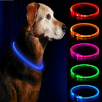 Led Usb Chargeable Dog Collar Pet Night Luminous Charge Safety for Large Dogs Clothes Dog Car Nexgard Pet Items Dog Leash