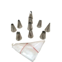 10 Pcs Speuit Wilton Lokal Gratis Plastik Segitiga Alat Kue Set Stainless