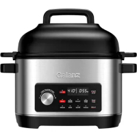8-in-1 Multi Cooker,Air Fry, Rice, Sauté,Slow Cook,Steam,Grill ,Removable 8 QT Cooking Bowl, 8 Pre-Set Programs, Stainless Steel