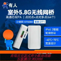 {臺灣公司貨 可打統編}有人戶外5.8G無線網橋大功率WiFi電梯監控專用室外點對點2公里傳輸一對多中繼器cpe海康大華家用高通ST508E