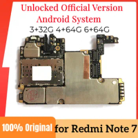 100% Original Unlocked for Xiaomi Redmi Note 7 motherboard 128gb 64gb 32gb Global Version Mainboard for Redmi Note7 logic board