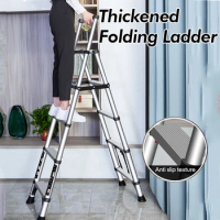 Home Folding Ladder Aluminium 5 Step Ladder Scaffolding Stairs Telescopic Ladders With Handle Portable Engineering Ladder