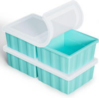 Silicone Freezer Tray for Soup Ice Cubes: 2-Cup Freezing Tray for Meal Prep - 2Pack Silicon Soup Por