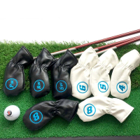 Sukan Tahan lama Set Perlindungan Besi Golf Perlindungan Pelindung Aksesori Putter Golf Dengan Reka 