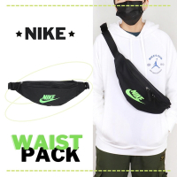 Nike 包包 Heritage Waist Bag 男女款 黑 螢光綠 側肩包 斜背包 腰包 CK0981-014