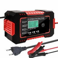 Car Battery Charger 12V 6A Automatic Battery Maintainer Pulse Repair Charger With LCD display AGM Gel Lead Acid Battery