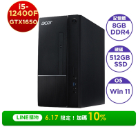 Acer 宏碁 TC-1750 第十二代6核心獨顯桌上型電腦(i5-12400F/8G/512G/GTX1650/Win11)