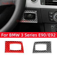 For BMW 3 Series E90 E92 2005-2012 Accessories Carbon Fiber Interior Car Keyhole Start Switch Decor Frame Trim Cover Stickers