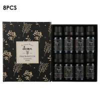 8pcs Kits Pure Natural Essential Oils Gift Set Eucalyptus Lavender Mint Lemon Bergamot Tea Tree Purify Air Diffuser Aroma Oil