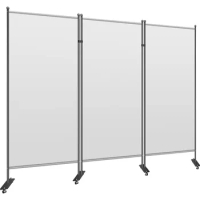 Room Divider Free Shipping Partition Folding Privacy Screen With Wheels Panel Room Divider Wall 3 Panels Home Decor Garden