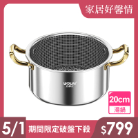 【廚藝寶】蜂巢式316不鏽鋼雙耳湯鍋20公分無蓋(湯鍋/雙耳鍋/不鏽鋼湯鍋)