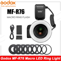 Flash Ring Godox MF R76 MF-R76 RING76 Macro LED Ring Speedlite Light for Sony Canon Nikon Camera 5D 6D 7D 60D 70D 80D D850 A7MIV