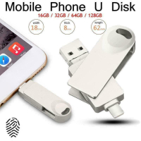 Ổ USB nhỏ 128GB 3 Trong 1 64GB 32GB USB OTG ổ đĩa flash 3.0 ổ đĩa flash 256GB cho XS XS Max XR 8 7pl