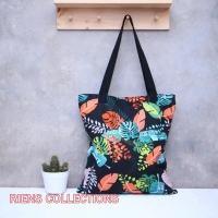 Totebag Kanvas Tas Kanvas Motif Monfis Hitam Riens Collections
