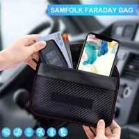 Car Key Signal Blocker Case Faraday Cage FOB Pouch Keyless RFID Shielding  Bag Radiation Protection