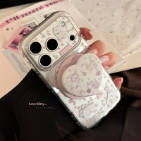 Suitable for iPhone 17 Pro Max phone case, iPhone 16 magnetic stand, iPhone 15 girly crushed flower