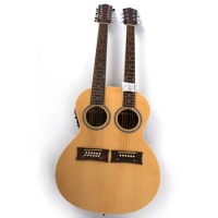 Double Neck 12+6 strings string Electric Acoustic Guitar with EQ