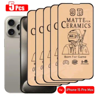 5PCS Matte Ceramic Film for iPhone 15 14 13 12 11 Pro Max Screen Protector for iPhone 15 14 8 7 6 Plus 13 12 Mini XR X XS Max