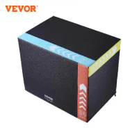 VEVOR 3 in 1 Plyometric Jump Box Cotton Plyo Box Black For Home Gym Training Conditioning Strength Training 30 x 24 x 20 inch