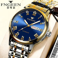 FNGEEN Brand Luxury Business Men Stainless Steel Watches Famous Brand Luminous Men Fashion Military Waterproof Quartz Wristwatch