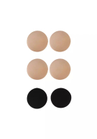 PINK N' PROPER 2膚色+1黑色圓形乳貼防走光透氣可重複使用乳頭貼胸貼 (3套裝)