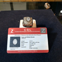 natural colorles zircon rasa seperti berlian no heat 2,73 crt memo cgl lab bukan diamond