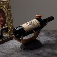 紅酒架 高檔紅酒架歐式復古葡萄酒架輕奢酒瓶架樹脂鹿角紅酒架擺件