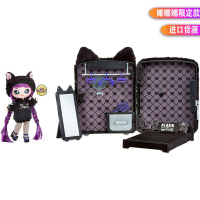 #熱銷 娜娜娜驚喜黑貓粉兔背包nanana波姆娃娃玩具臥室場景布偶少女限定