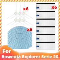 For Tefal Rowenta Explorer X-Plorer Serie 20 40 50 Robot Vacuum Hepa Filter Side Brush Mop Cloths Rag For Cleaner Spare Part Kit