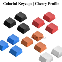 R3 1u Blank Keycaps PBT Cherry Profile Key Caps No Letter for MX Switches Mechanical Keyboard Caps Blue Black White Orange, 3pcs