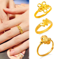 【GJS 金敬順】買一送一黃金戒指造型款多選1(金重:0.97錢/+-0.05錢)