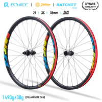 RYET Bike Wheel MTB Carbon Wheelset XD HG MS Hub Mountain Bike wheels BOOST 28H 35mm Ratchet Straightpull Bicycle Accessories